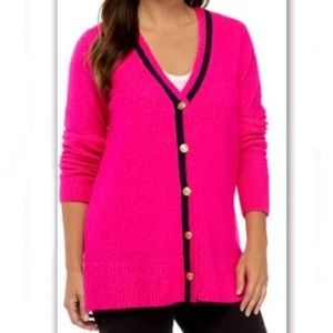 NWT Crown & Ivy Pink Cardigan Sweater with gold buttons size Medium